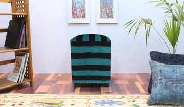 handmade  Ottoman Blue Black HandmadeRECTANGLE 100% WOOL area rug